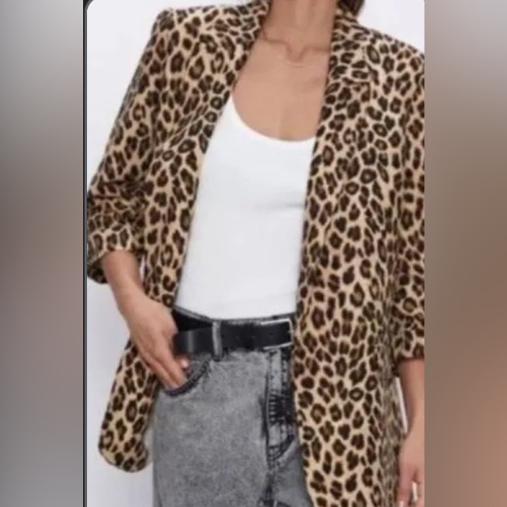 Zara animal print blazer/ suit jacket, worn once, excellent condition